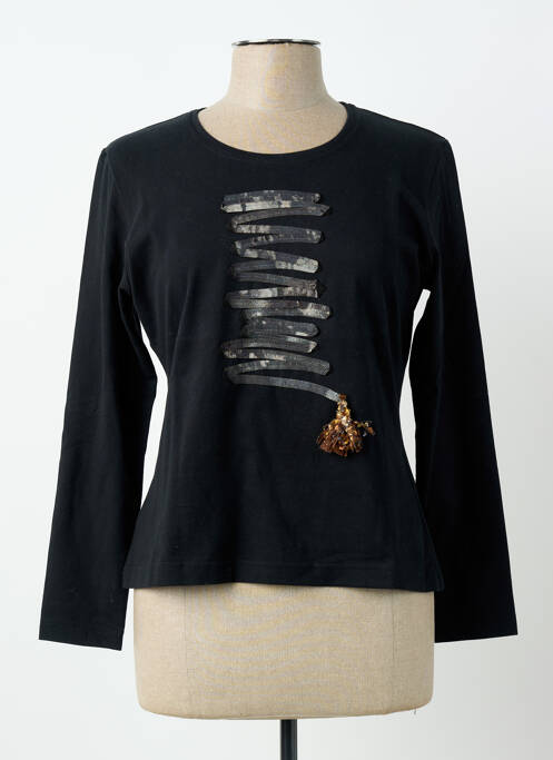 T-shirt sérigraphie manches longues noir PIER BÉ femme
