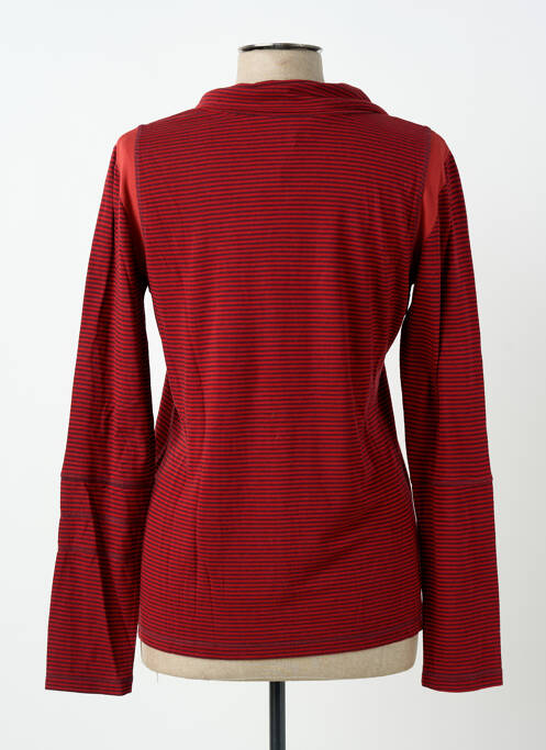 T-shirt stretch manches longues rouge CLAUDE DE SAIVRE femme