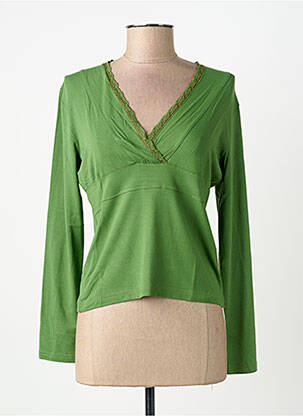 T-shirt manches longues manches longues vert MSN femme