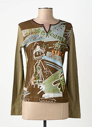 T-shirt manches longues manches longues vert MSN femme