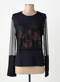T-shirt manches longues manches longues noir FINETTE femme
