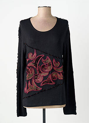 T-shirt manches longues manches longues noir FINETTE femme