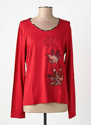 T-shirt manches longues manches longues rouge FINETTE femme