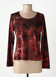 T-shirt manches longues manches longues rouge FINETTE femme