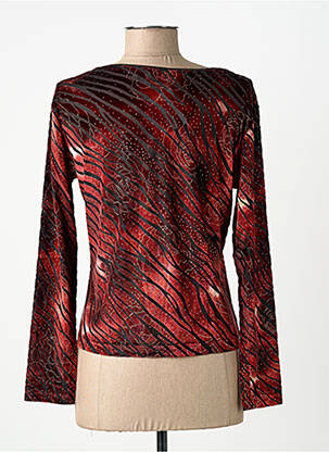 T-shirt imprimé fantaisie manches longues rouge FINETTE femme