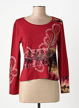 T-shirt manches longues manches longues rouge FINETTE femme