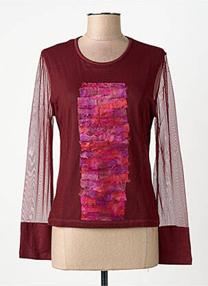 T-shirt manches longues manches longues rouge FINETTE femme
