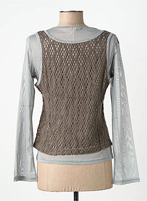 T-shirt manches longues manches longues gris CARNET DE BORD femme
