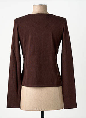Pull coupe cintrée manches longues marron MAE MAHE femme