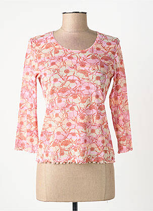 T-shirt manches 3/4 manches 3/4 rose CARNET DE BORD femme