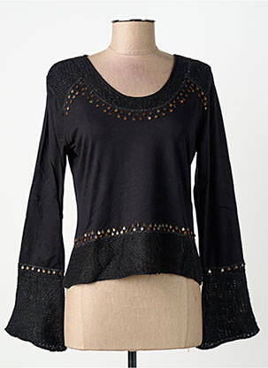 T-shirt manches longues manches longues noir FINETTE femme