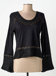 T-shirt manches longues manches longues noir FINETTE femme