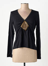 T-shirt manches longues manches longues noir MSN femme