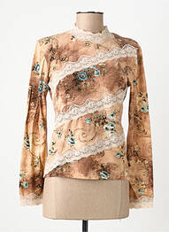 T-shirt manches longues manches longues marron PAUL BRIAL femme