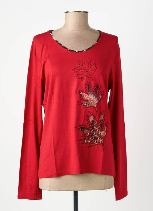 T-shirt manches longues manches longues rouge FINETTE femme