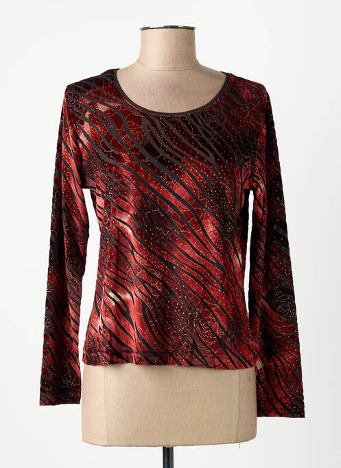 T-shirt manches longues manches longues rouge FINETTE femme