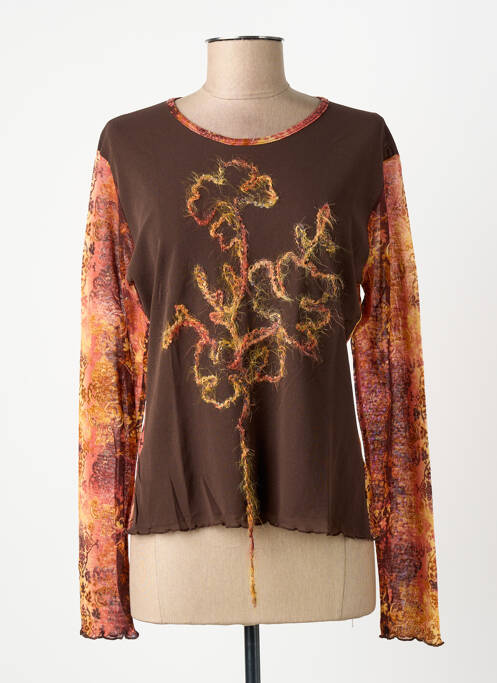 T-shirt manches longues manches longues marron FINETTE femme
