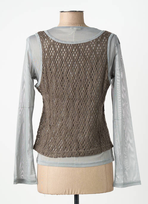 T-shirt manches longues manches longues gris CARNET DE BORD femme