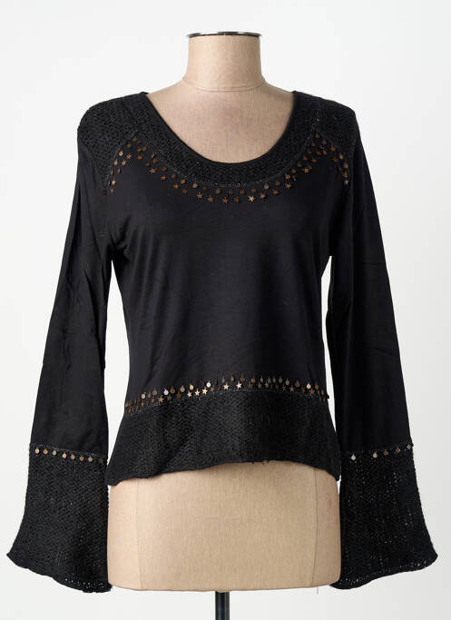 T-shirt manches longues manches longues noir FINETTE femme