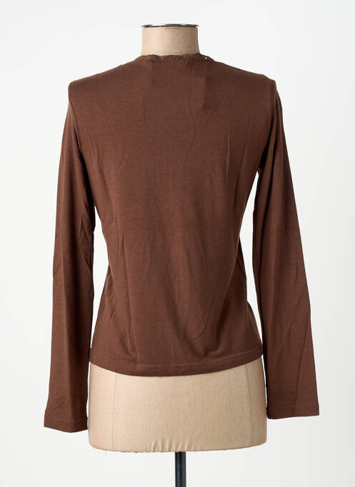 T-shirt manches longues manches longues marron MSN femme