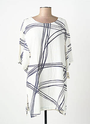 Tunique manches courtes col rond blanc ANIMALE femme