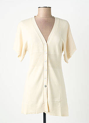 Gilet manches courtes fermeture boutonnée sur le devant beige FINETTE femme