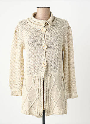 Gilet manches longues fermeture boutonnée sur le devant beige FINETTE femme