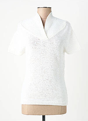 Pull coupe cintrée manches courtes blanc FINETTE femme