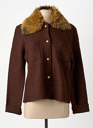Veste casual col chemisier marron KATMAI femme