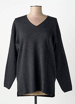 Pull coupe cintrée manches longues gris ENTRACTE femme
