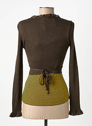Twin-set col v marron INFINITIF femme