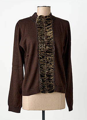 Gilet manches longues coupe cintrée marron PAUL BRIAL femme
