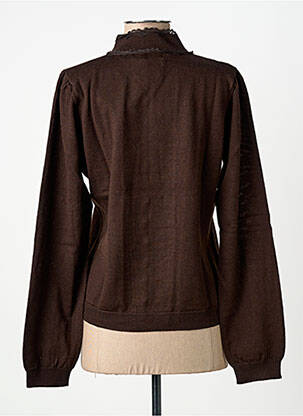 Gilet manches longues coupe cintrée marron PAUL BRIAL femme