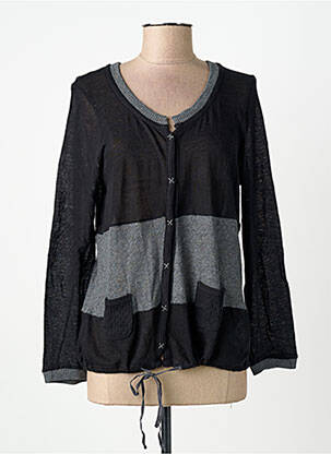 Gilet manches longues coupe cintrée noir YERSE femme