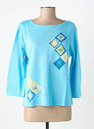Pull col bateau manches longues bleu FINETTE femme