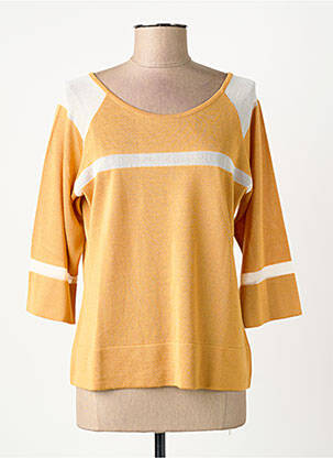 Pull coupe droite manches 3/4 jaune FINETTE femme