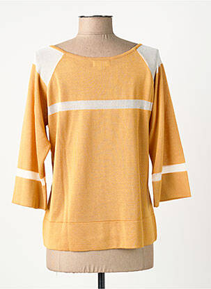 Pull coupe droite manches 3/4 jaune FINETTE femme