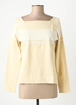 Pull coupe cintrée manches longues jaune FINETTE femme