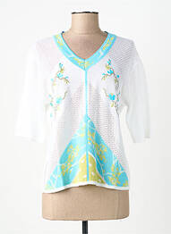 Top imprimé fantaisie manches courtes blanc FINETTE femme