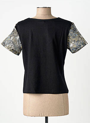 Top imprimé fantaisie manches courtes noir FINETTE femme