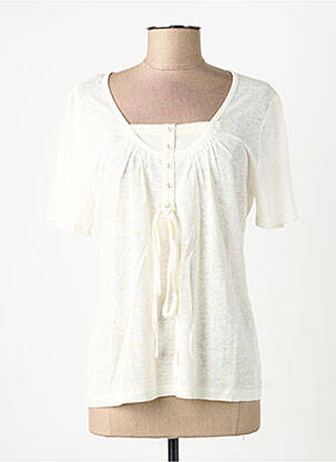 Top manches courtes manches courtes blanc FINETTE femme