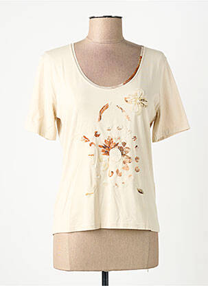 Top manches courtes manches courtes beige FINETTE femme