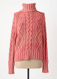 Pull col roulé maille torsadée manches longues rouge ALDO MARTIN'S femme