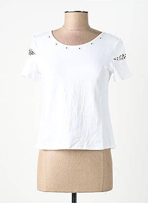 Top manches courtes manches courtes blanc FINETTE femme