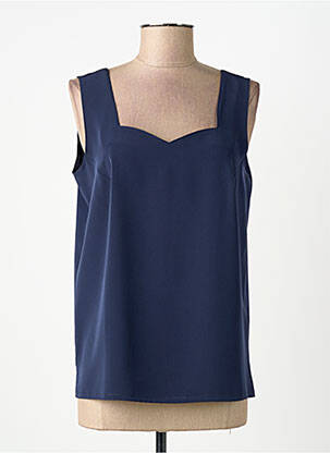 Top col v fines bretelles bleu PIER BÉ femme