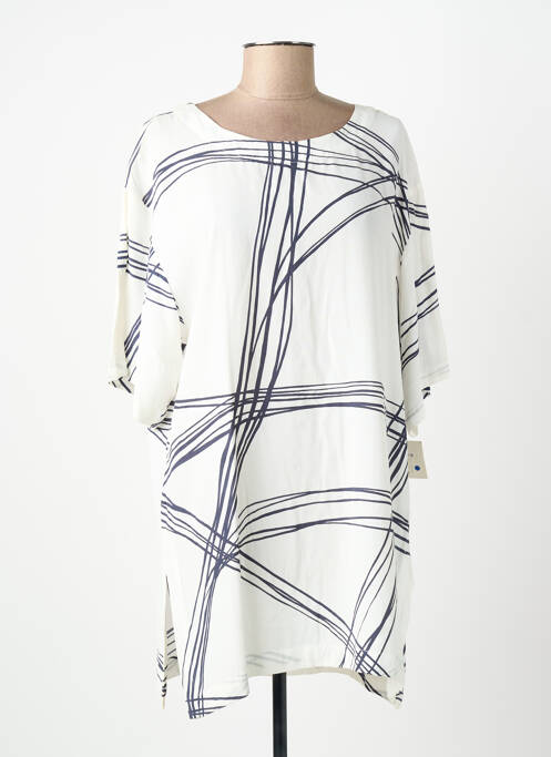 Tunique manches courtes col rond blanc ANIMALE femme