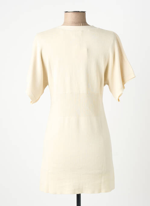 Gilet manches courtes fermeture boutonnée sur le devant beige FINETTE femme