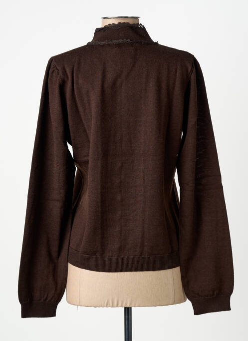 Gilet manches longues coupe cintrée marron PAUL BRIAL femme