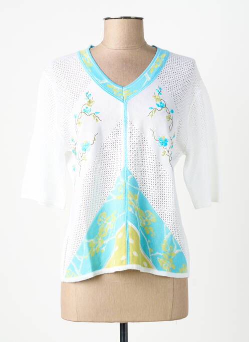 Top imprimé fantaisie manches courtes blanc FINETTE femme
