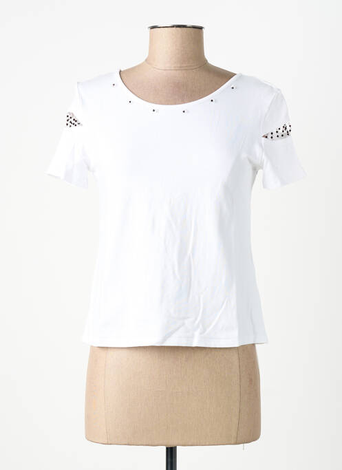 Top manches courtes manches courtes blanc FINETTE femme